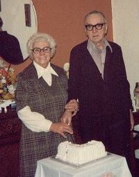 Beattie Boocock & Leslie Peel on their wedding day