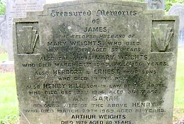 The grave of James and Mary Weights