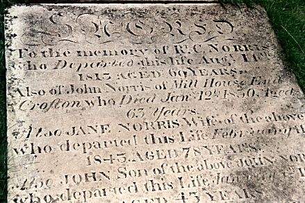 The Norris Family Grave, Croston, Lancashire