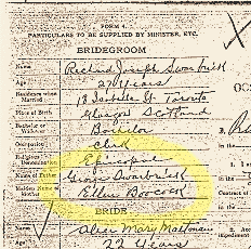 Detail from Marriage Certificate