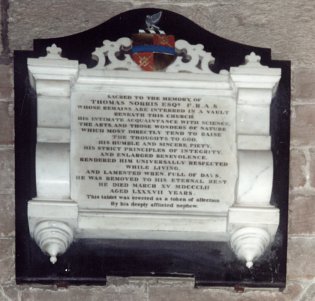Memorial to Thomas Norris the Elder
