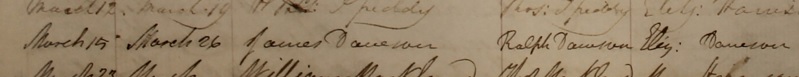 Baptism of James 
      Dawson