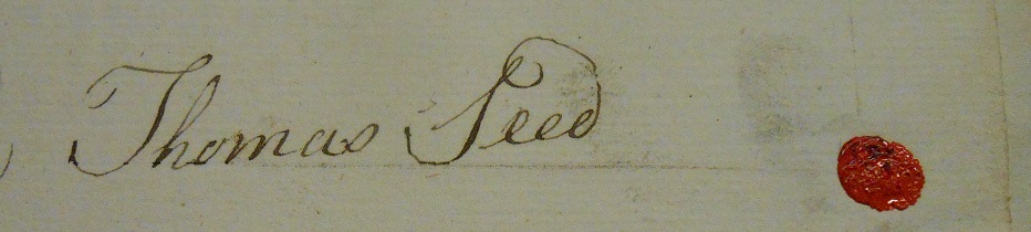 Thomas Seed's signature