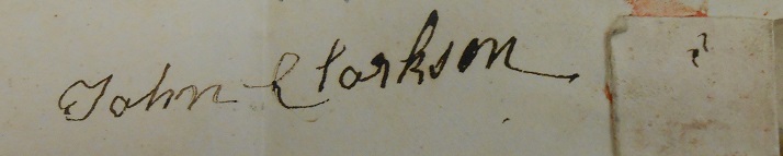 John Clarkson's 
      signature