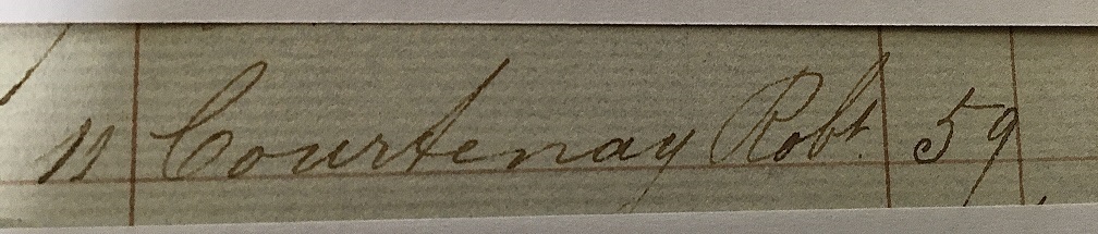 Robert Courtenay's burial entry