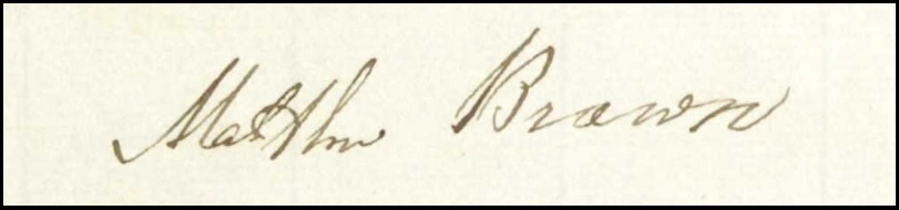 Matthew Brown's signature
