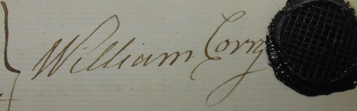 William Corry's signature