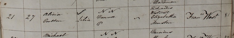 Alice Poulton's baptism