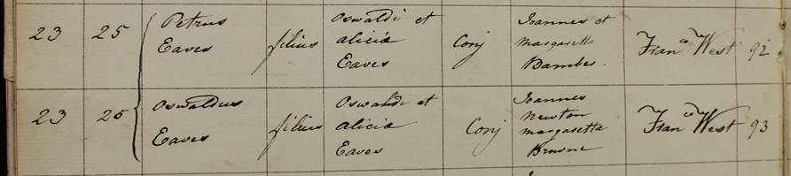 Baptism of Peter and Oswald Eaves