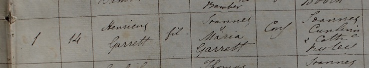 Baptism of Henry Garrett