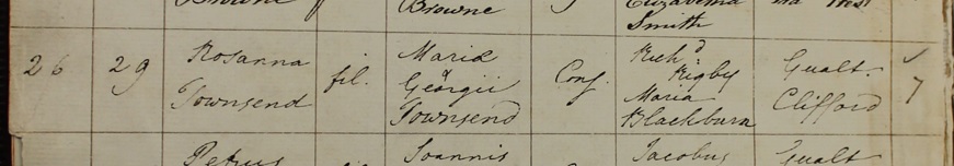 Baptism of Rosanna Townson
