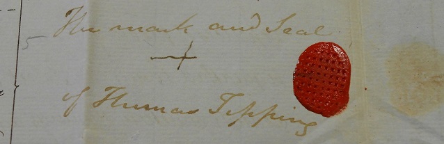 Thomas Tipping Sr's Mark and Seal