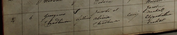 Baptism of 
      George Chatburn