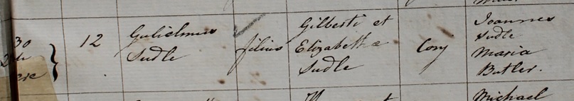 William Suddell's baptism