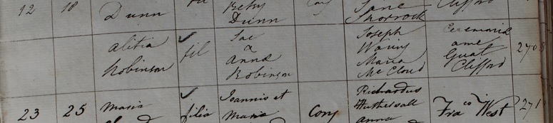 Alice Robinson's baptism