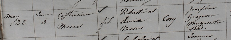 Catherine Mercer's baptism