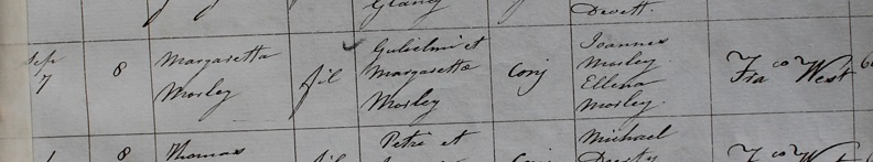 Margaret Morley's baptism