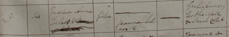 Mary Ann Wilcock's baptism