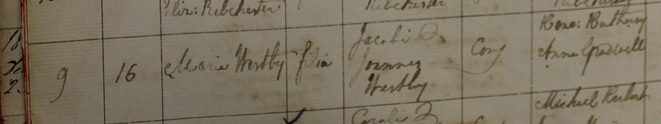 Baptism of Mary Westby