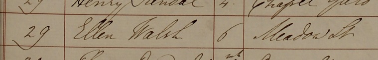 Ellen Walsh's burial