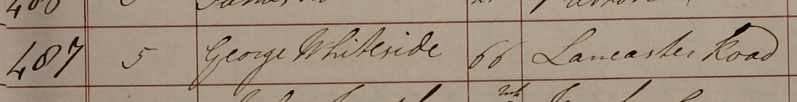George Whiteside's burial