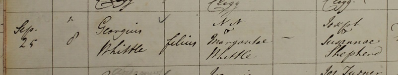 Baptism of George 
      Whittle