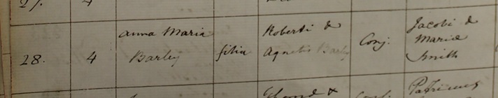 Baptism of Mary Ann Barlow