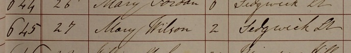 Mary Wilson's burial