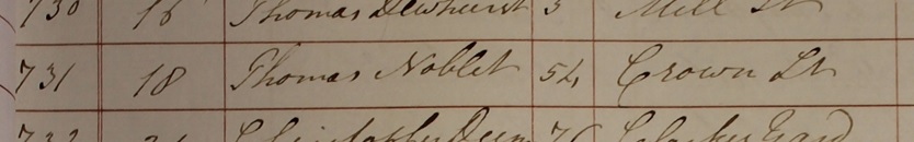 Thomas Noblet's Burial