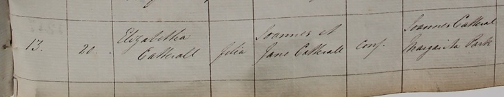 Baptism of Elizabeth Catterall