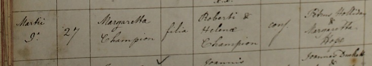Baptism of Margaret Champion