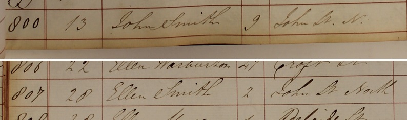 Burials of John and Ellen 
      Smith