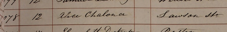 Burial of Alice Challoner