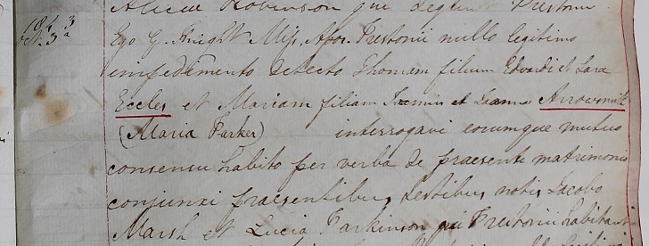 Thomas Eccles' second marriage