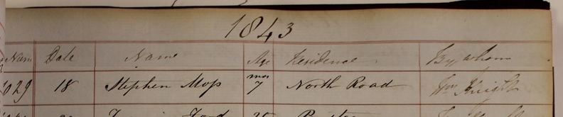 Stephen Moss's burial