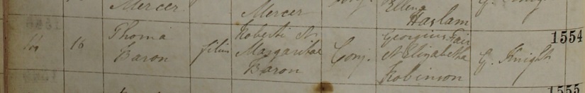 Baptism of Thomas Baron