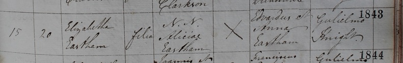Baptism of Elizabeth Eastham