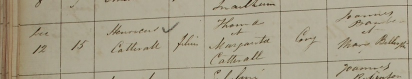 Baptism of Henry Catterall