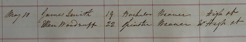Marriage of Ellen Woodruff