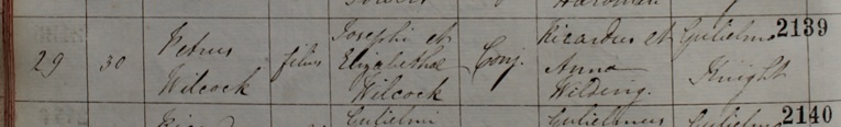 Baptism of Peter Wilcock