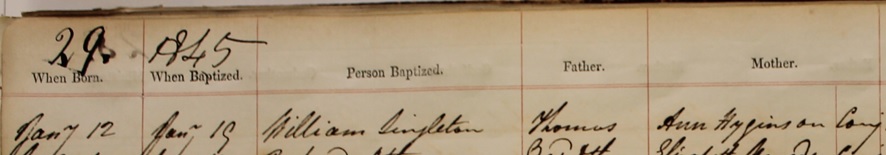 William Simpson's baptism
