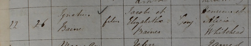 Baptism of Ignatius Baines