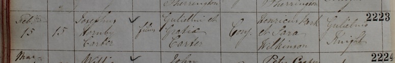 Baptism of Joseph Hornby Carter