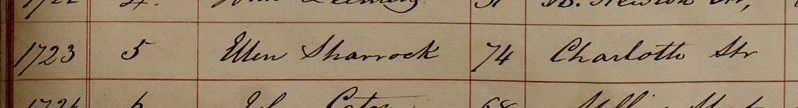 Burial of Ellen Sharrock
