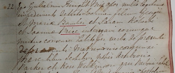 John Bamber's 
      second marriage