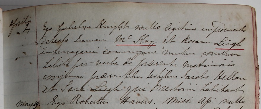 The Marriage 
      of John McKay and Rosanna Leigh