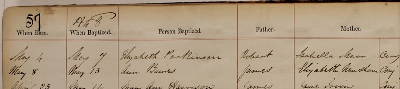 Baptism of Ann Baines