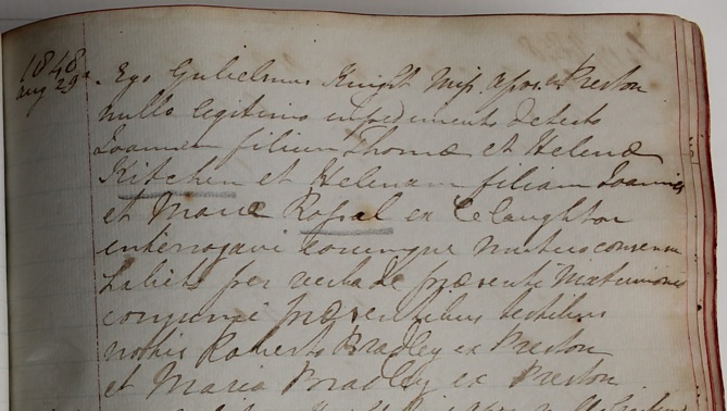 Marriage of John Kitchen and Ellen Rossall