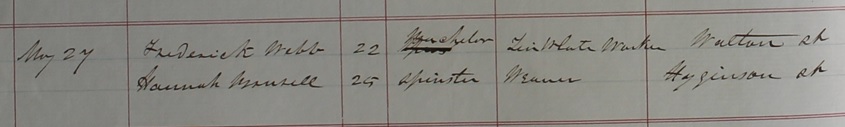 Marriage of Charles Frederick Webb