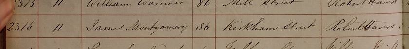 James Montgomery's burial